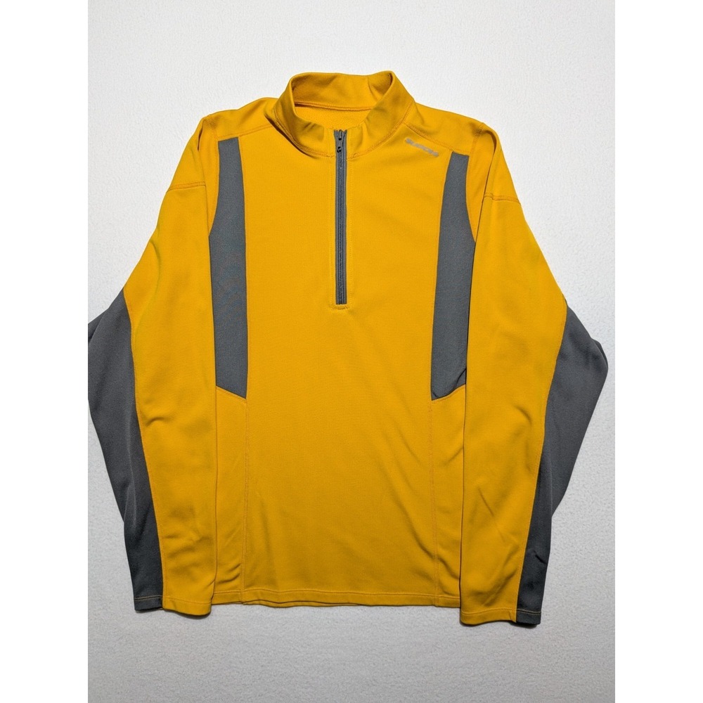 Sugoi Performance Quarter-Zip Pullover Yellow Gray Men's Large Made‎ in Canada